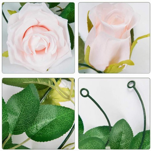 Artificial flowers Plants Green Lvy Leaves Hanging flower Rose